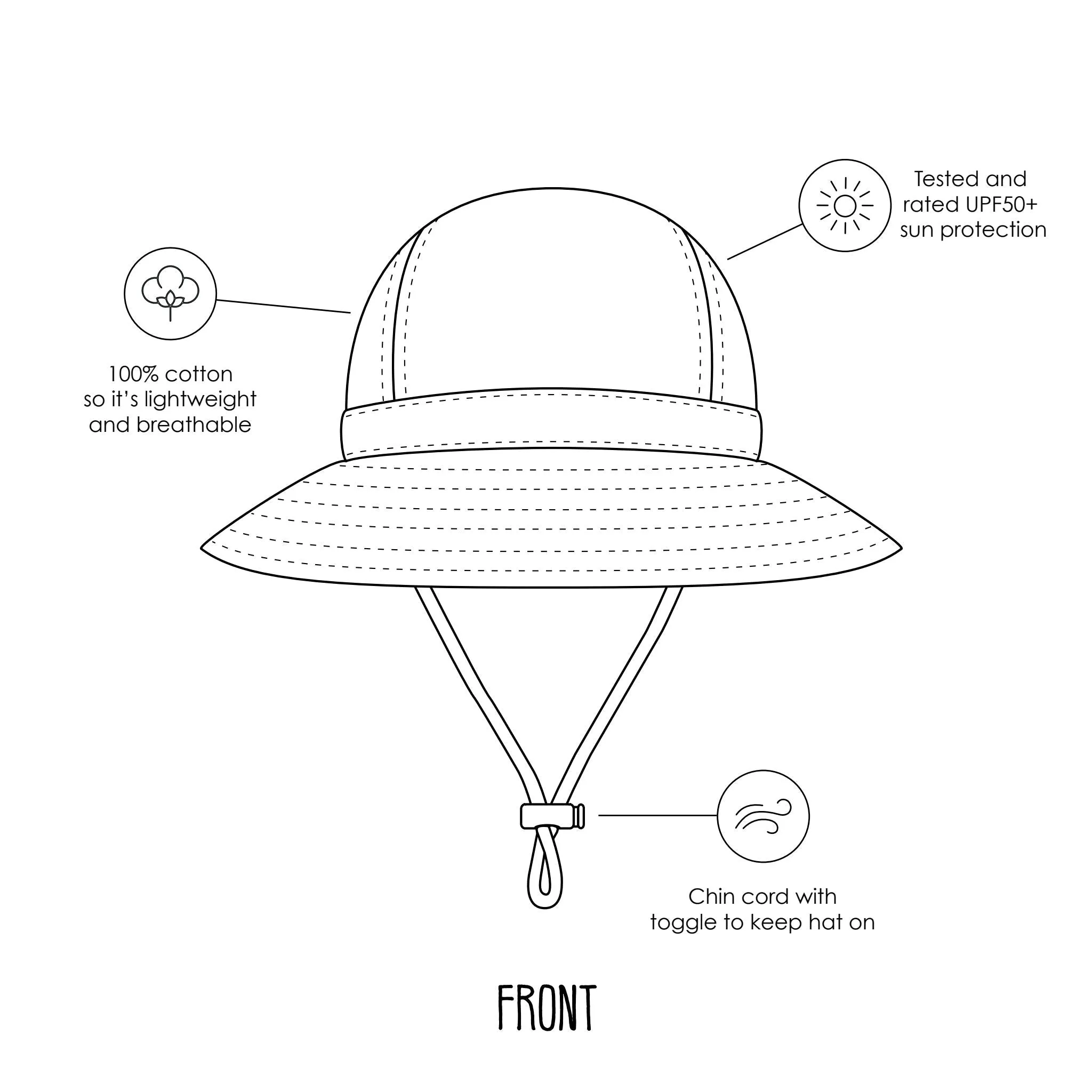 Central Park Doggies Wide Brim Infant Sunhat