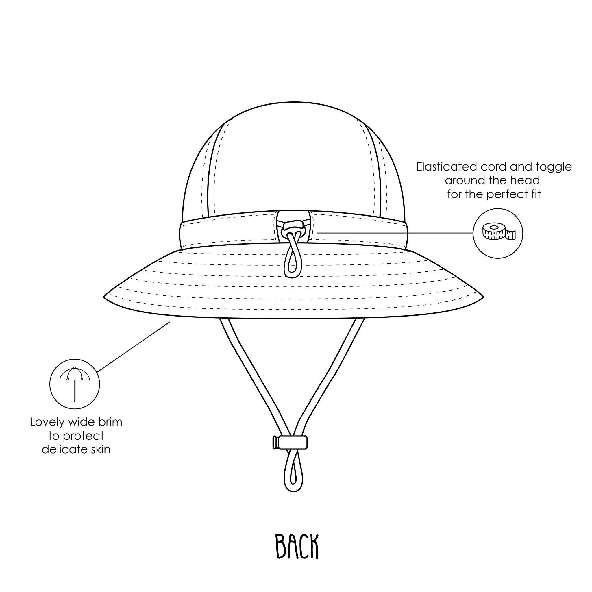 Central Park Doggies Wide Brim Infant Sunhat