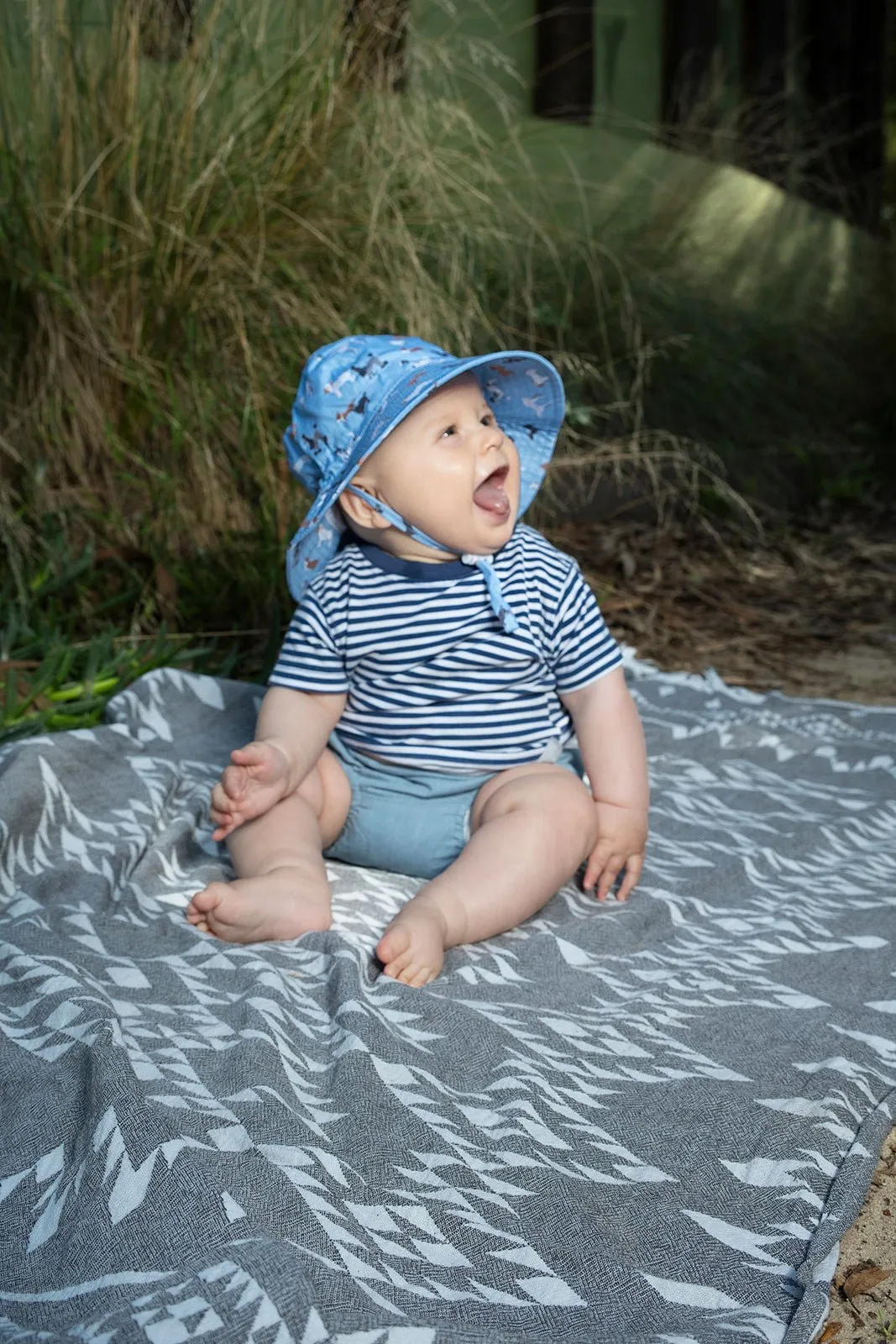 Central Park Doggies Wide Brim Infant Sunhat