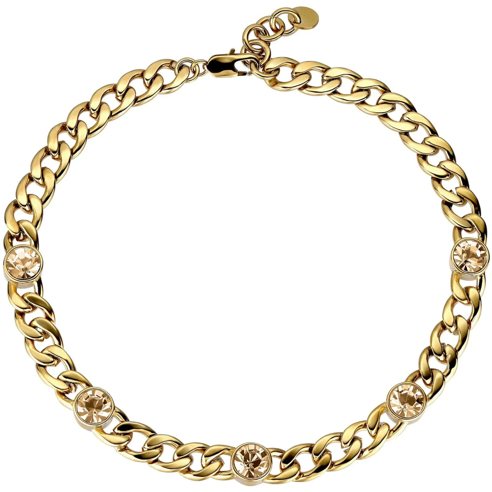 Dyrberg Kern Angelina Gold Chunky Curb Chain Necklace - Golden