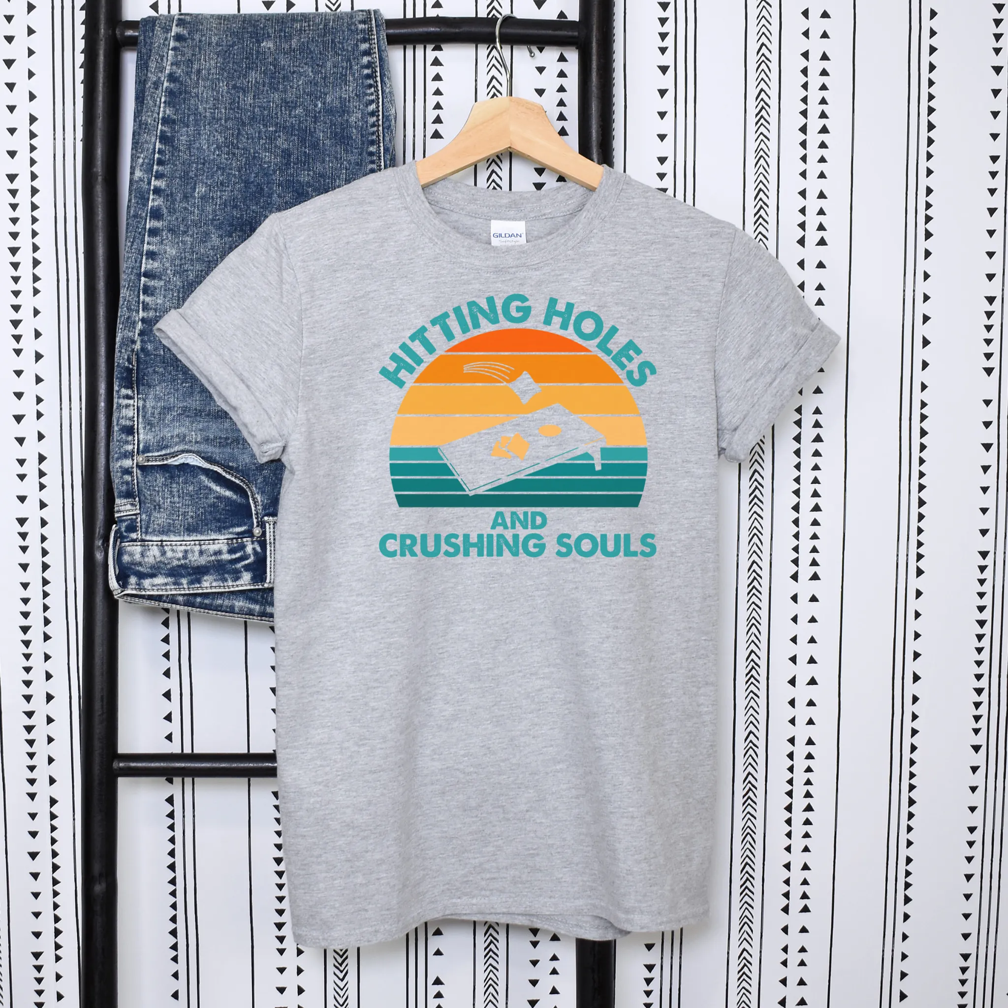 Hitting Holes & Crushing Souls Cornhole T-Shirt