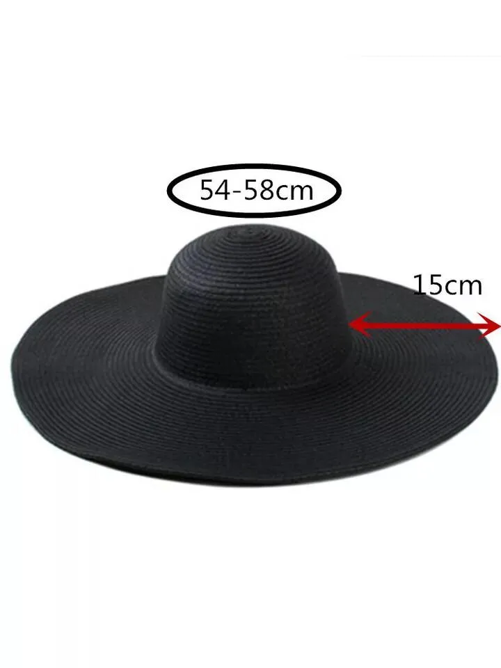 La Capitana Black Straw Beach Hat