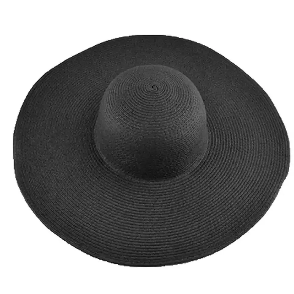 La Capitana Black Straw Beach Hat