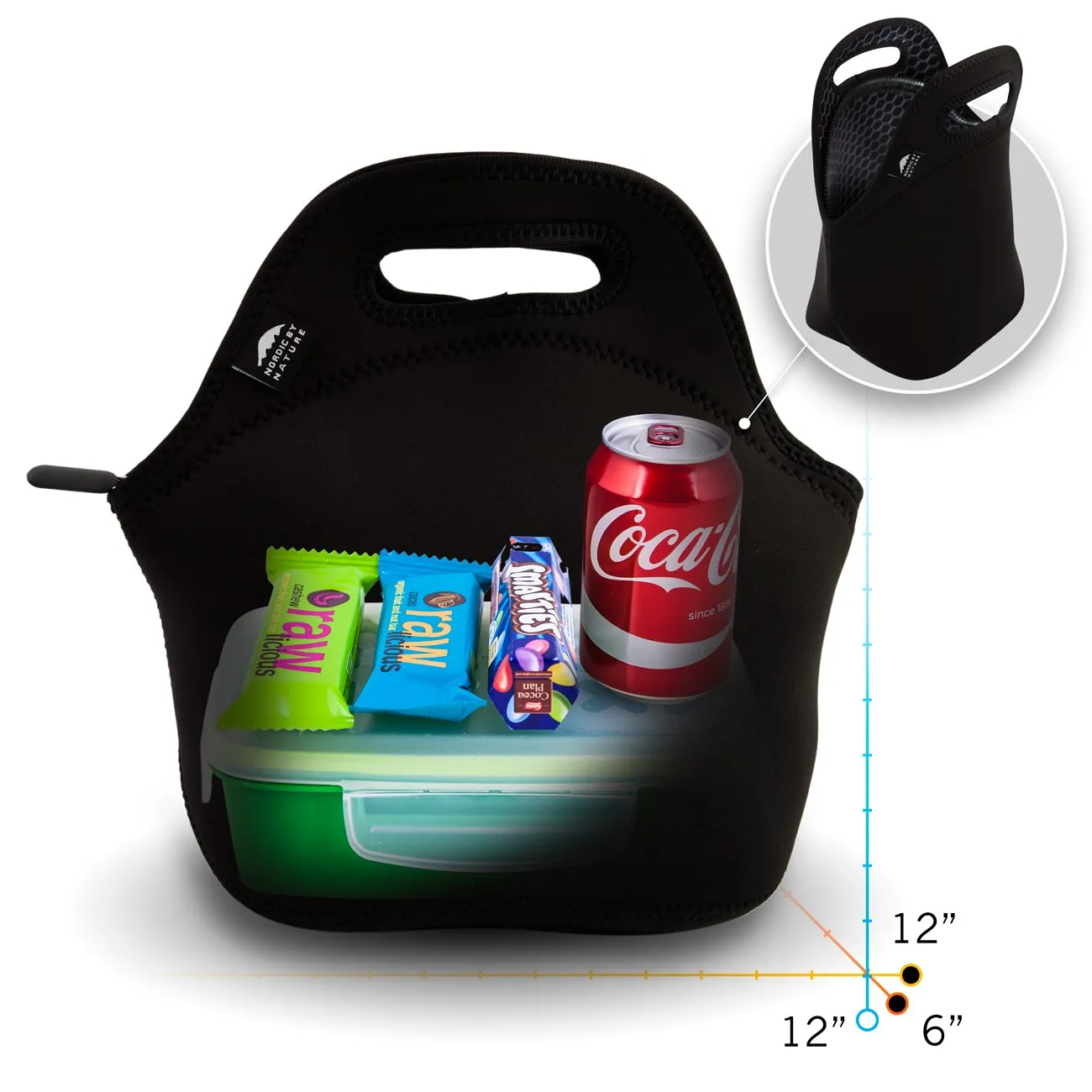 LUNCH BAG SET 12" BLACK METAL
