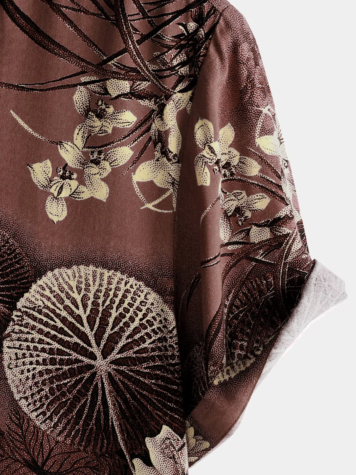 Men's Casual Rayon Vintage Floral Beach Short Sleeve Shirt