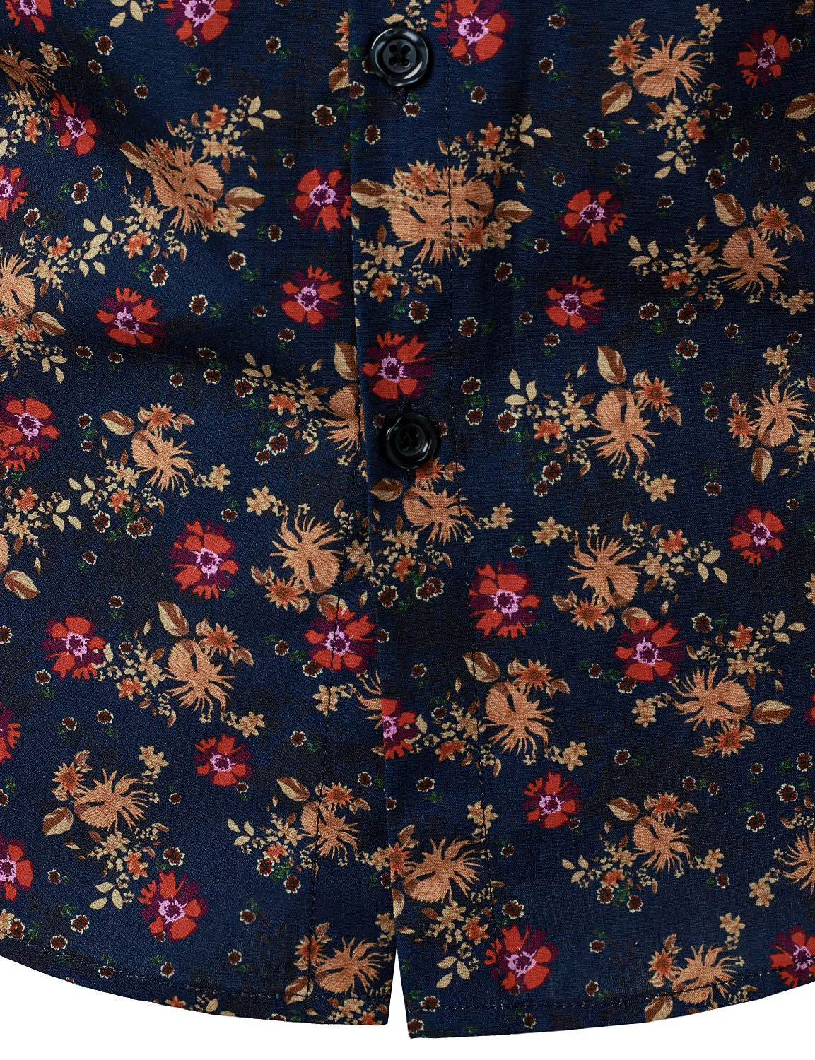 Men's Cotton Floral Casual Button Long Sleeve Dress Shirt