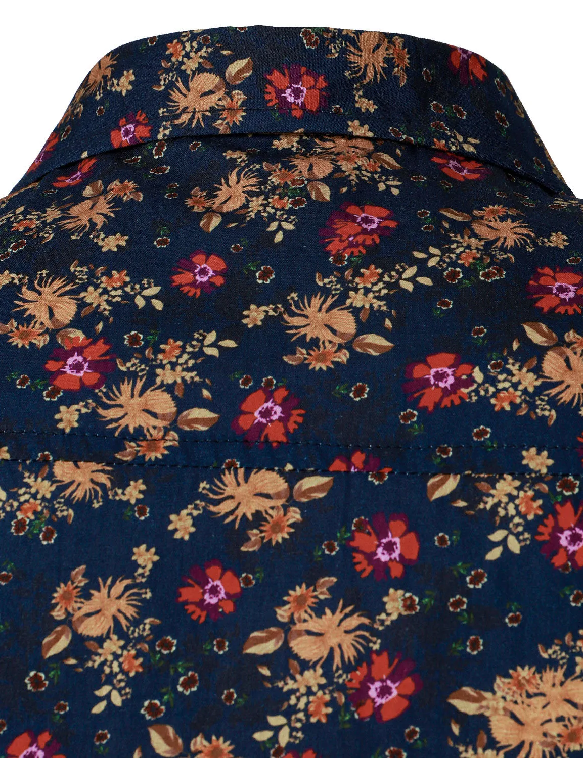 Men's Cotton Floral Casual Button Long Sleeve Dress Shirt