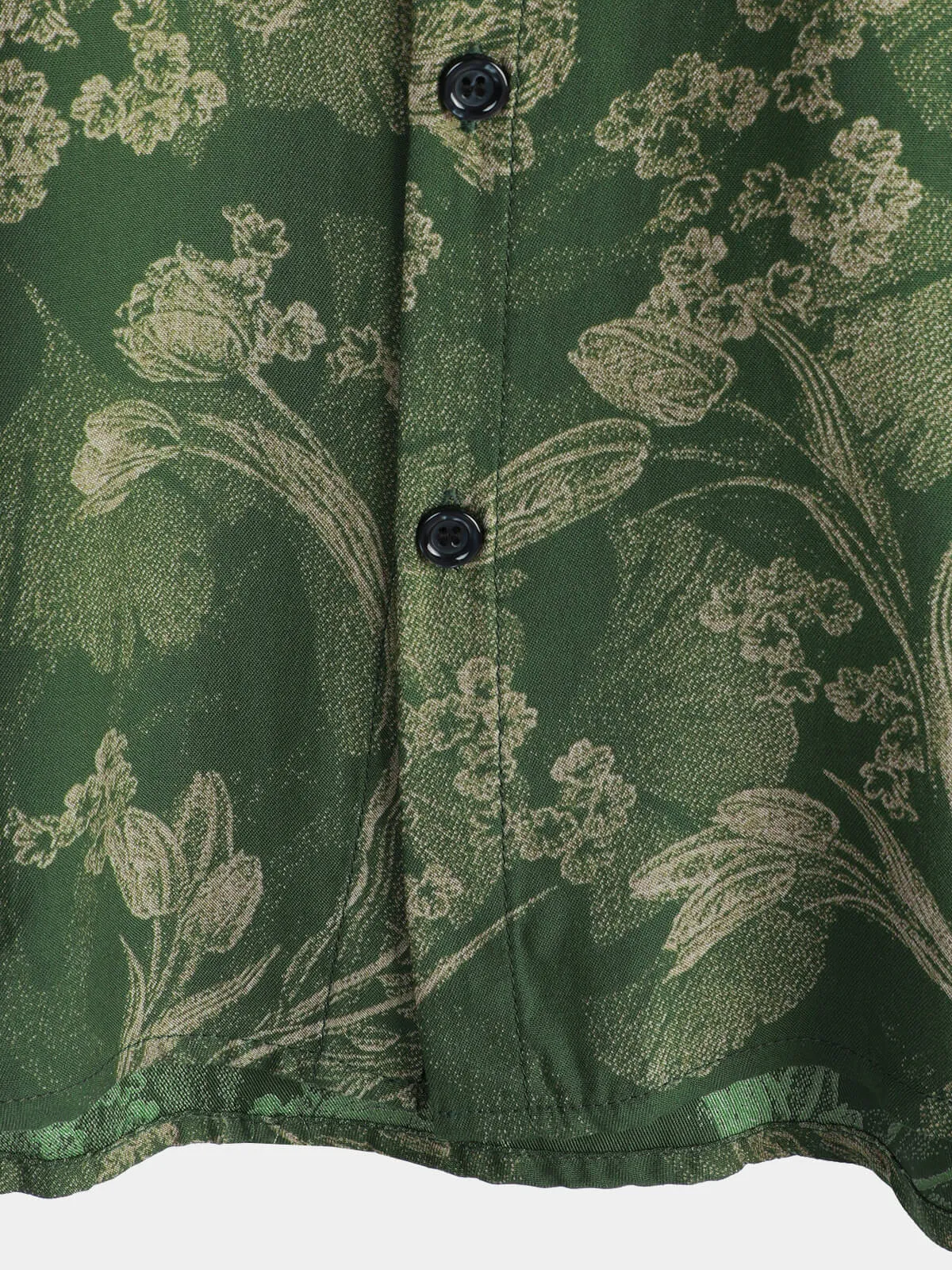 Men's Green Vintage Holiday Breathable Hawaiian Botton Short Sleeve Shirt