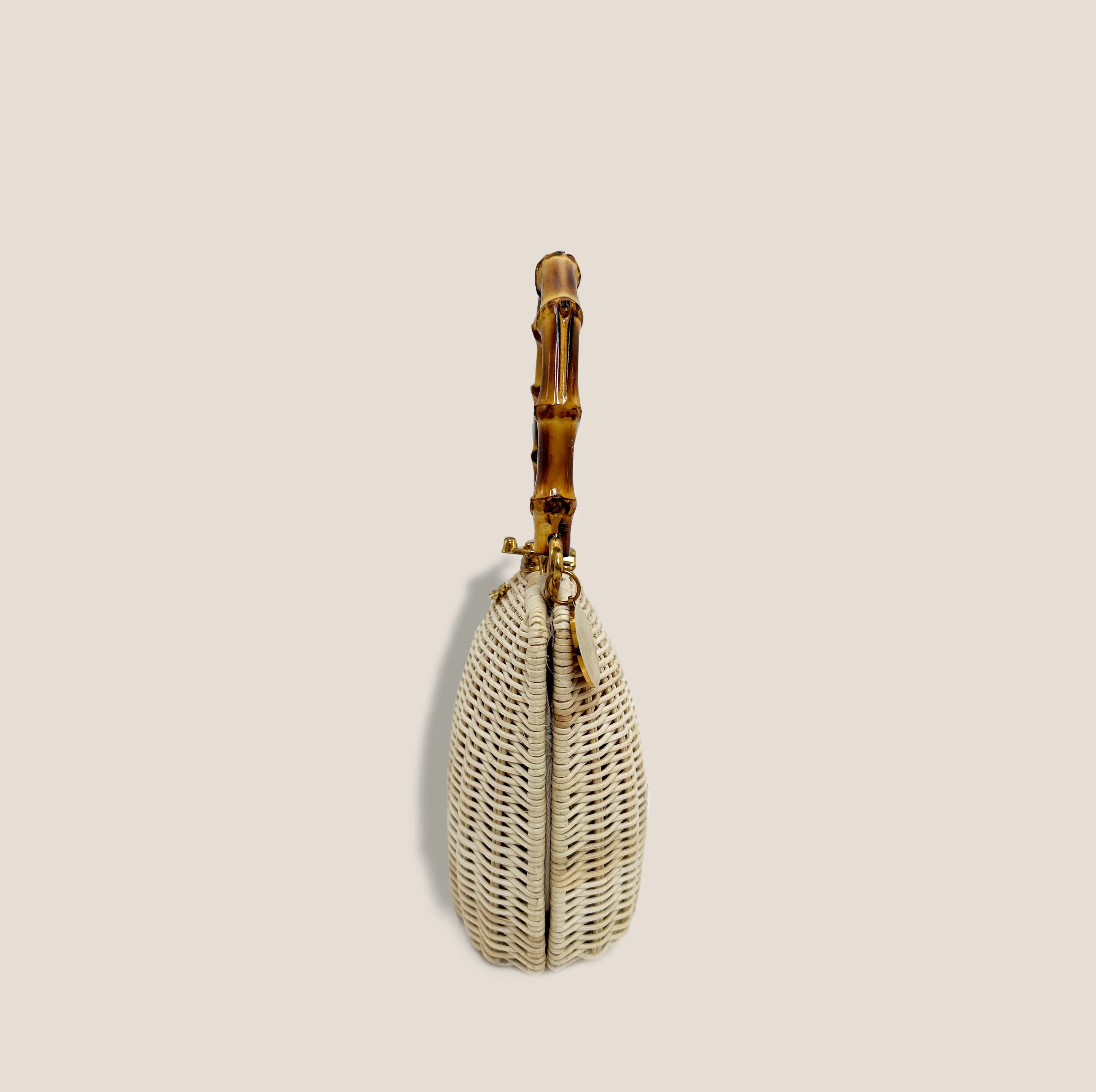 MME. KELLY BAMBOO CLUTCH -  NUDE