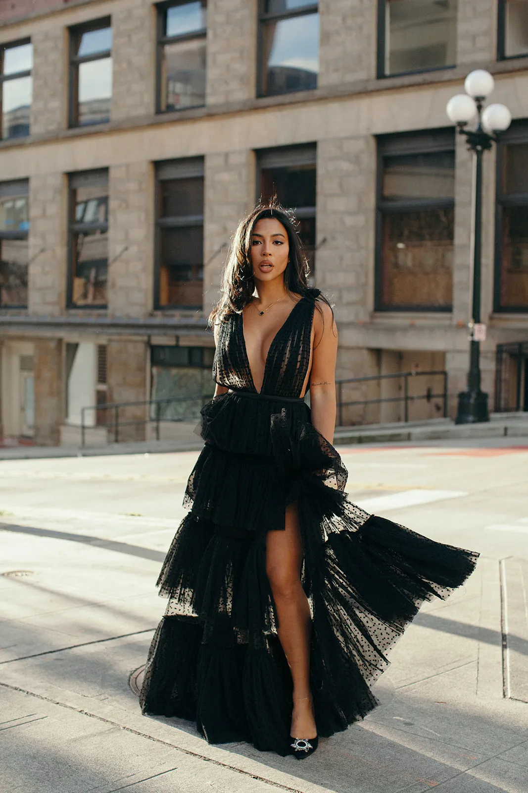 Polka dot tulle dress