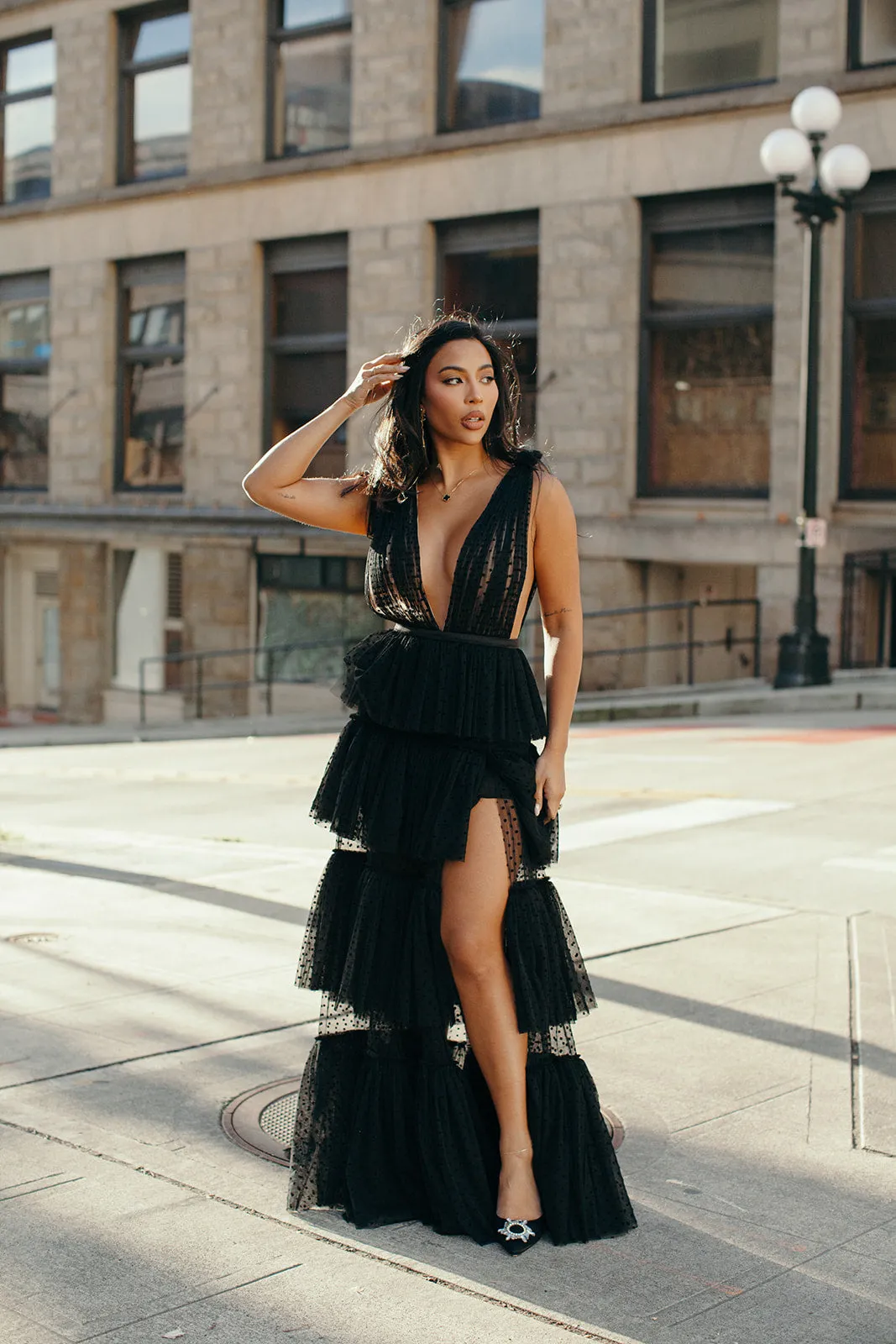 Polka dot tulle dress