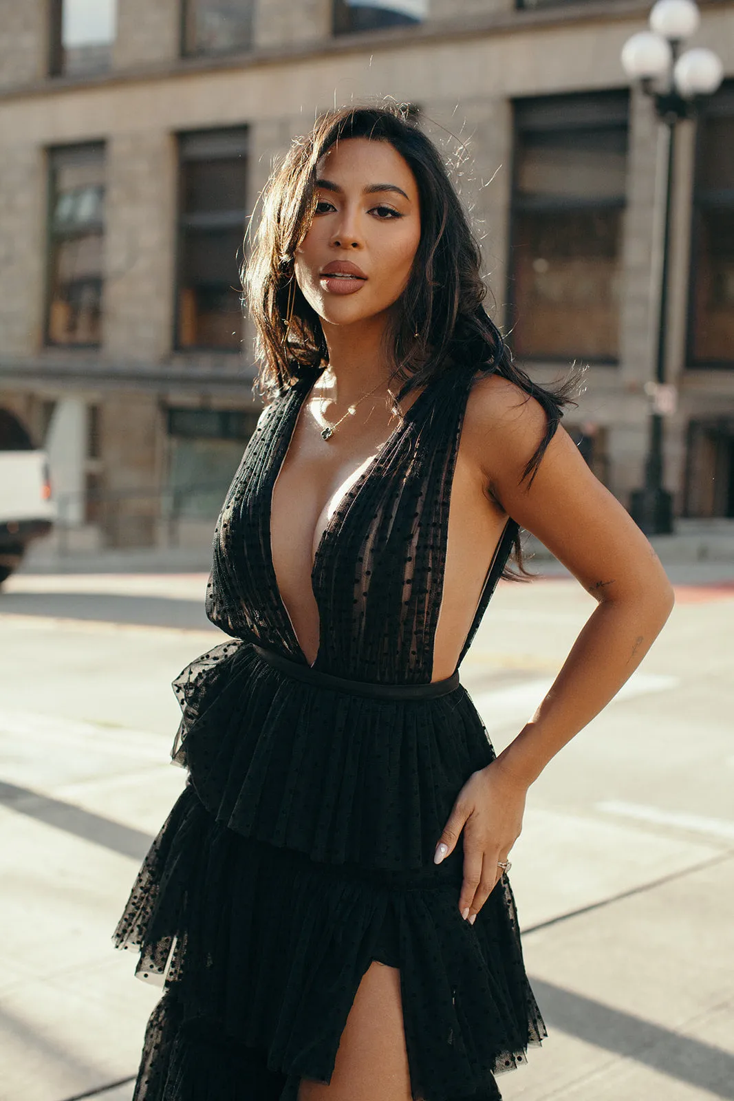 Polka dot tulle dress