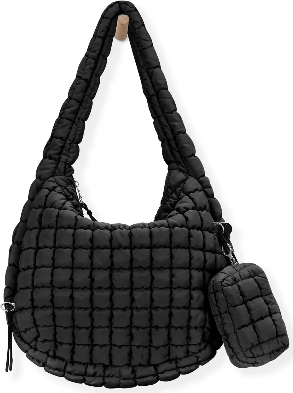 Puffer Tote Bag for Women Quilted Tote Bag Large Crossbody Bag Puffy Bag Lightweight Carryall Bag for Women