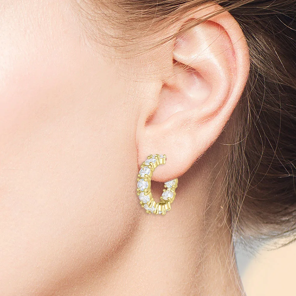 "Bling it On" 2.5CTW Round Cut Inside-Outside 0.75" Hoops