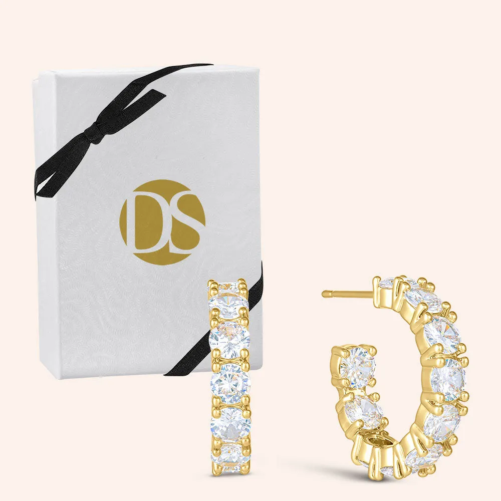 "Bling it On" 2.5CTW Round Cut Inside-Outside 0.75" Hoops