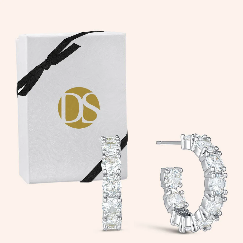 "Bling it On" 2.5CTW Round Cut Inside-Outside 0.75" Hoops
