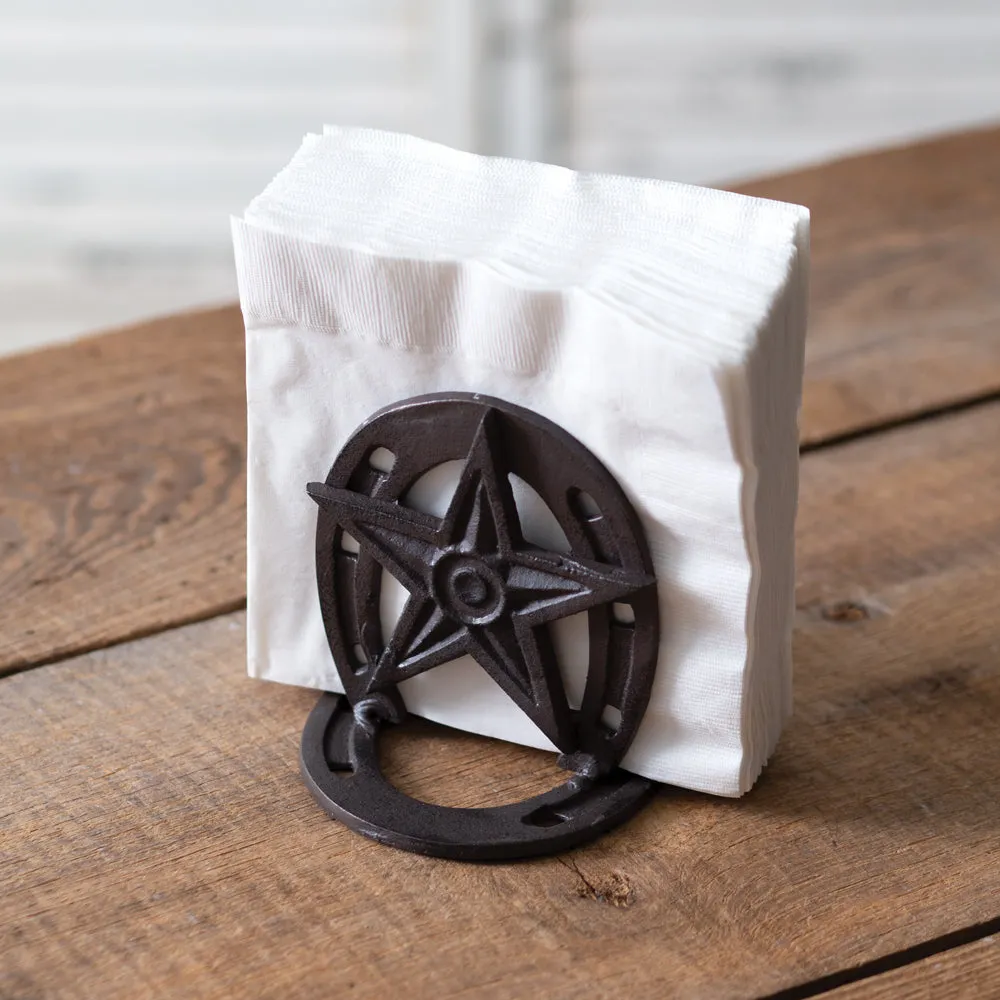 Rustic Western Cast Iron Napkin Holder for Your Cozy Farmhouse Table