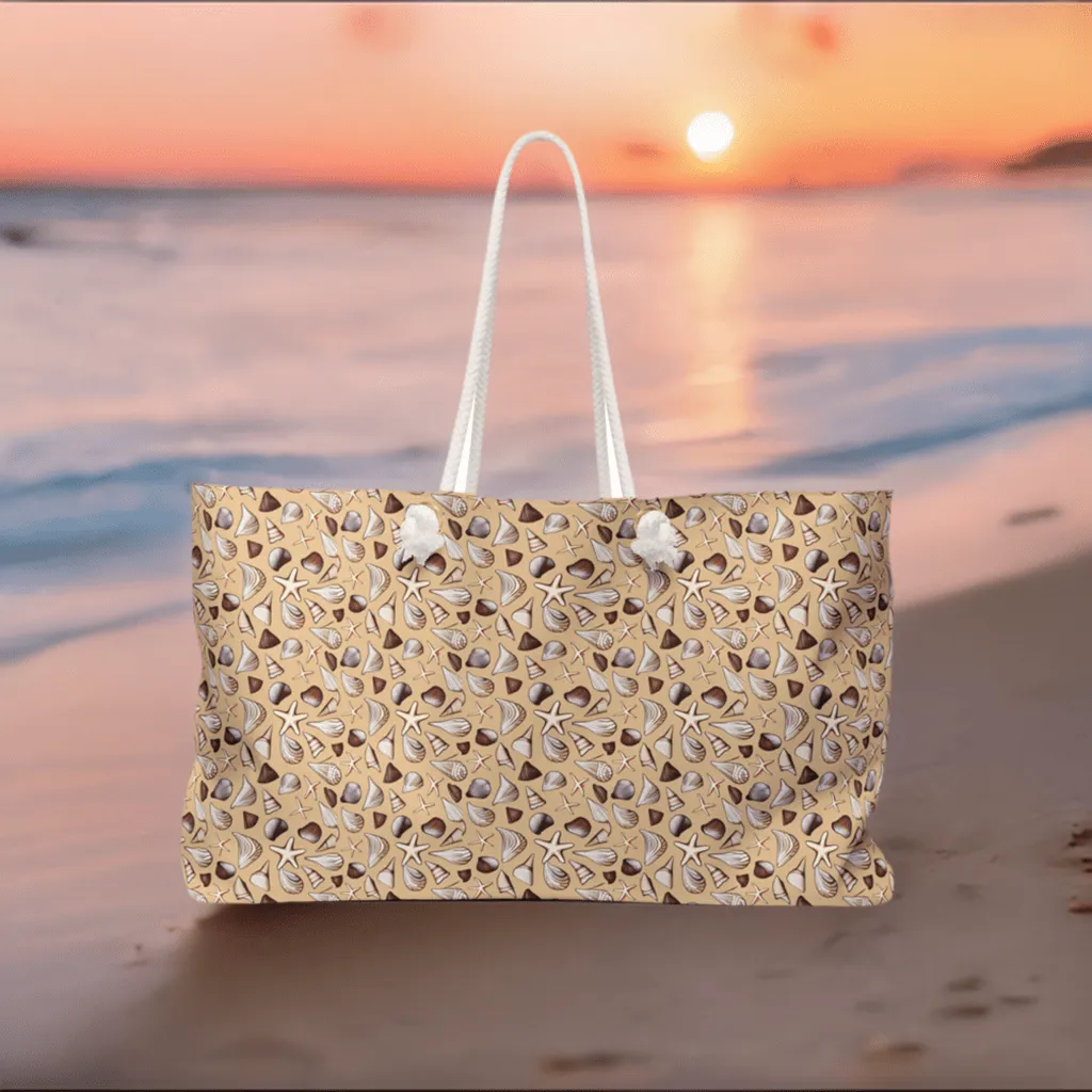 Seashells in Neutral Colors Beach Bag - Weekender Tote