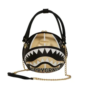 SprayGround Men Harlem Globetrotters Basketball shaped bag (Black Gold)