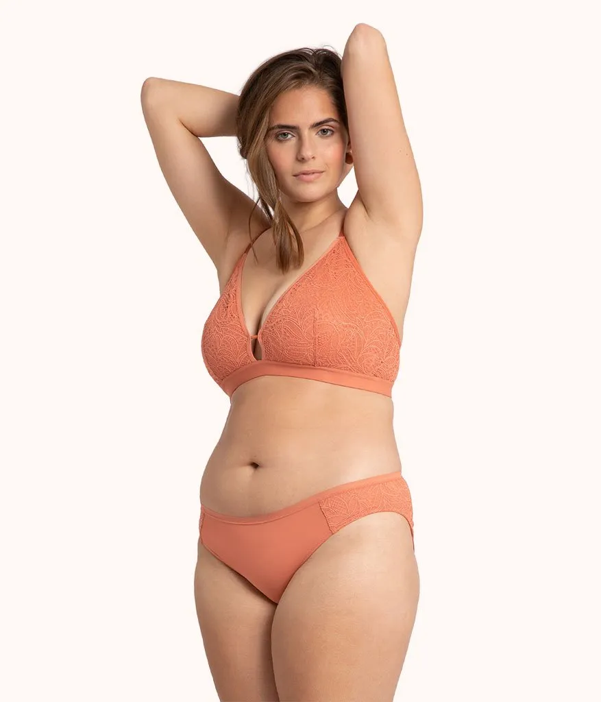 The Palm Lace Busty Bralette: Terracotta