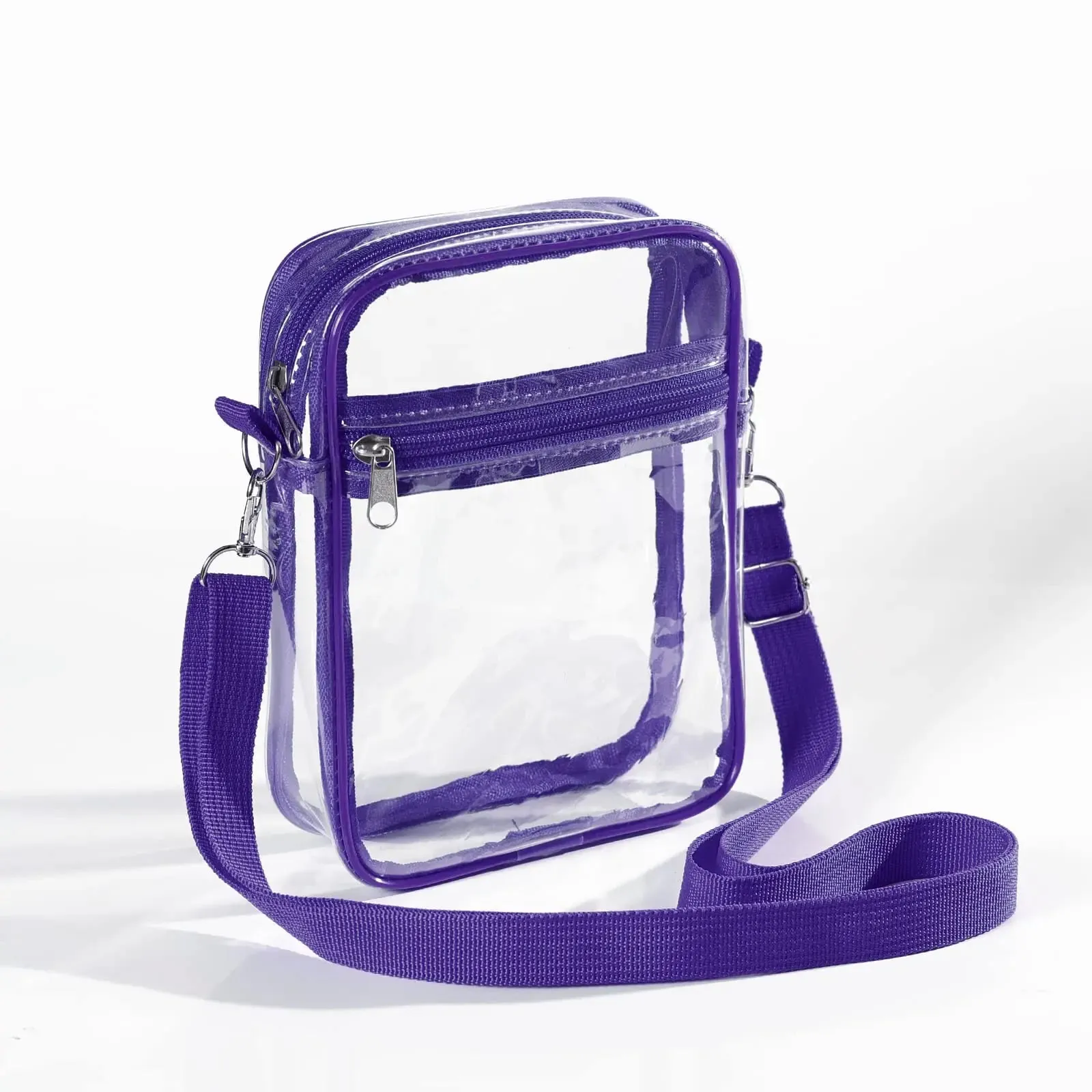 Transparent Crossbody Bags Small Simple Zipper Shoulder Bag Summer All-Match Fashion Clear PVC Handbags Purses Phone Bag