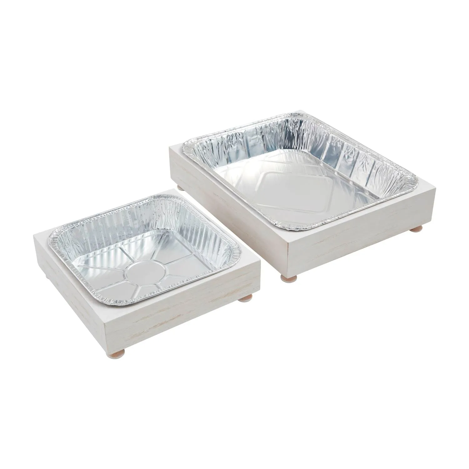 Wood Aluminum Pan Holder Set