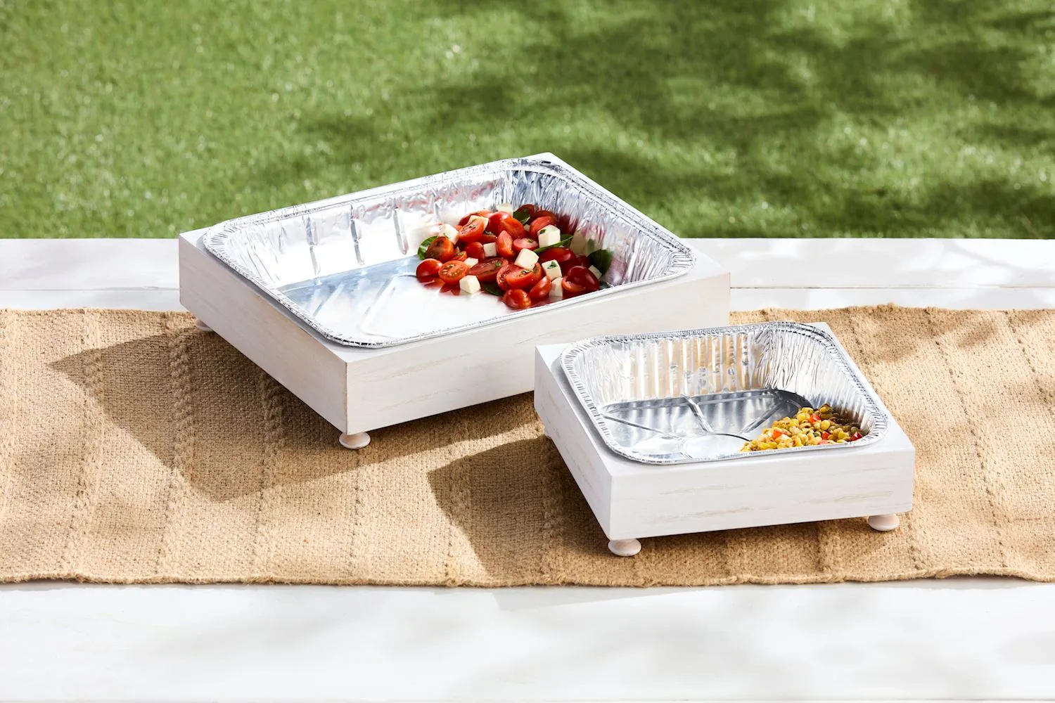 Wood Aluminum Pan Holder Set