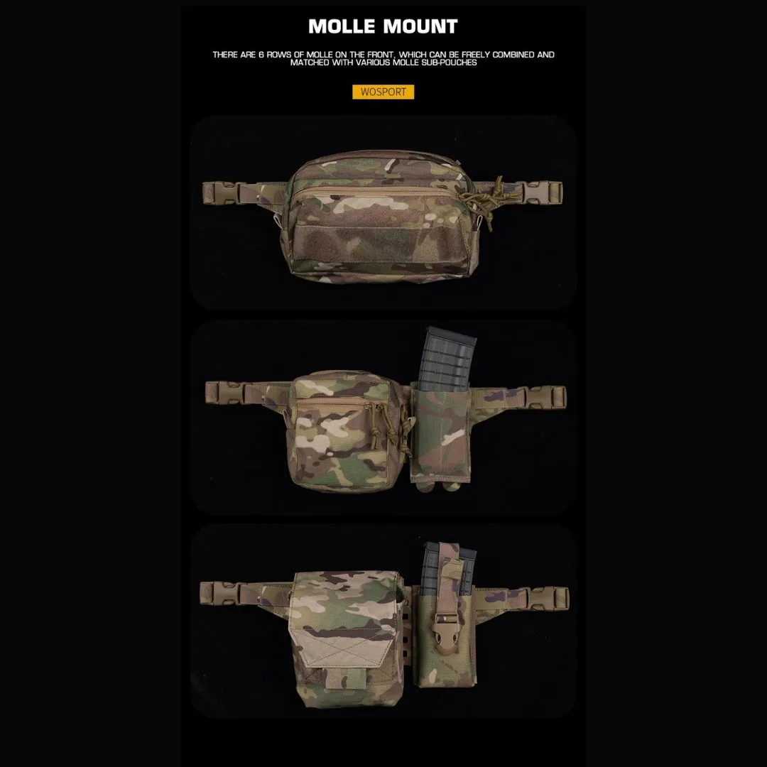 WST Fanny Pack Molle Adapter Panel , Large (6 Rows) - Ranger Green